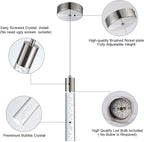 3 Pack Mini Pendant Light,Satin Nickel Kitchen Lighting with Led Bulb, Updated 3D Generation Preminum Bubble Chandelier Light Fixture for Kitchen,Dining Room,Living Room,Corridor……