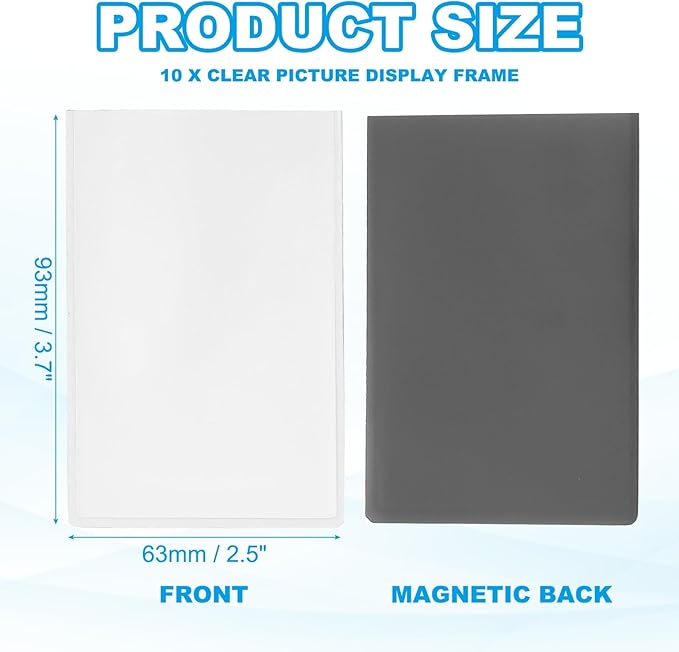 PATIKIL 2x3 Fridge Magnetic Frame, 10Pcs Mini Picture Frames Photo Frame Instant Film Small Picture Holder for Fujifilm Refrigerator, White