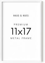 HAUS AND HUES 11x17 White Picture Frame - 11X17 Poster Frame - Aluminum, Vertical & Horizontal Hang, Shatterproof Plexiglass, Perfect for Home, Room, Office (11x17 in, White)