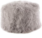 SARO LIFESTYLE Mongolian Lamb Fur Wool Pouf