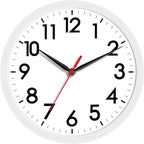 AKCISOT Wall Clock, Modern Small Wall Clocks Battery Operated 8 Inch, Silent Non-Ticking Analog Classic for Office, Home, Bathroom, Kitchen, Bedroom, School(White)