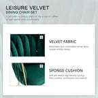 Nrizc Woven Dining Chairs Set of 6, Velvet Upholstered Dining Chairs with Gold Metal Legs, Modern Accent Chairs for Living Room, Dining Room, Kitchen (Green)