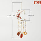 Twined Waterlily Moon Gemstone Agates Dream Catcher 7 Chakras Tree of Life Dream Catcher with Healing Crystal Handmade Dreamcatcher Wall Decor for Adults Boys Girls,Bedroom,Wedding,Garden,Bless Gift