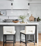 Set of 2 Pendant Lights for Kitchen Island, White Light, Black Crystal Linear Pendant Lighting, Bar Corner LED Light Fixture