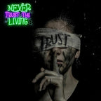 Never Trust The Living Neon Sign Halloween Neon Light Horror Skull LED Sign for Wall Dimmable Spider Web Bat LED Lights Signs for Bar Haunted Mansion Chamber of Secrets Spooky House Decor