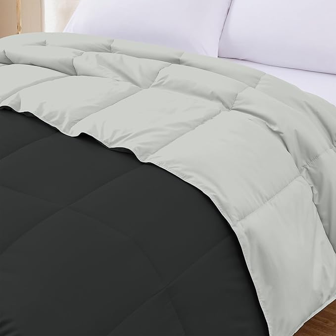 Modern Threads Down Alternative Reversible Comforter Black/Silver King