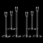 2 Sets Candlestick Holders 3 Piece Set Taper Candle Holder with Different Heights Ideal for Table Decor Party Home Decoration Fits 0.87" LED Stick Candles