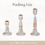 Wooden Taper Candle Holders: Wood Candlestick Holders Rustic Farmhouse Fall Decor for Living Room Dinning Table Centerpiece Christmas Set of 3