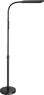 NXONE Led Floor Lamp,Modern Reading Adjustable Standing Height 4 Colors and Stepless Brightness Work Lamp for Living Room Bedroom Reading, Black