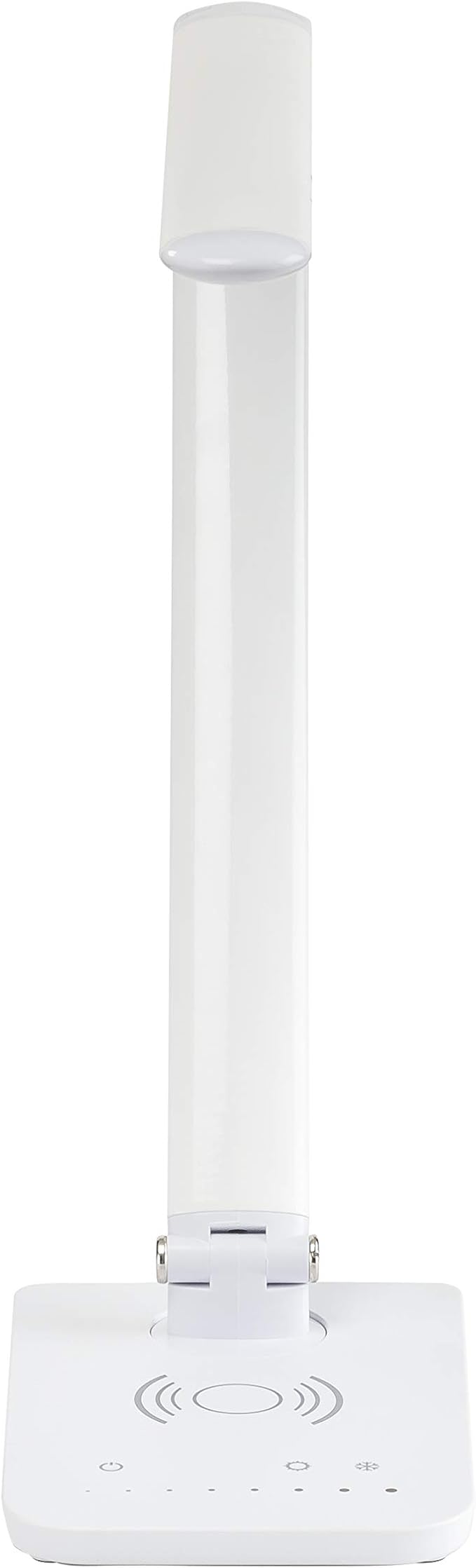 Safco LED Desk Lamp with Built-in Wireless Charging Pad, USB Port, Dimmable, Pivoting Neck, White 1009WH 16"x5"x16.75"