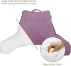 Nestl Reading Pillow Standard Bed Pillow, Back Pillow for Sitting in Bed Memory Foam Chair Pillow, Reading & Bed Rest Pillows Lavender Dream Back Pillow for Bed, Bed Chair Arm Pillow with Pockets