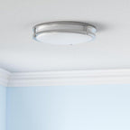 16 Inch 50W LED Ceiling Lights, Dimmable Brushed Nickel Flush Mount Ceiling Light, 2700K/3000K/4000K/5000K/6500K Adjustable, 5400LM Super Bright Ceiling Lamp for Bedroom Kitchen Office, 2-Pack