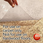 Resilia Office Desk Chair Mat - for Low Pile Carpet (with Grippers) Clear, 48 Inches x 48 Inches, Made in The USA