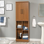 Sauder HomePlus Multi-Room Storage Cabinet with Adjustable Shelves and Door Positioning, Kitchen Laundry Bathroom Pantry Storage Cabinet, in Sienna Oak Finish