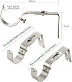 6 Pieces Curtain Rod Brackets General Adjustable Curtain Rod Holder Wall Bracket Hooks Outside Mounted Blinds Curtain Rod Bracket with Screws for 1 Inch Diameter Curtain Rod (Antique Silver)