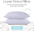 East Coast Bedding Pure Dream Firm Pillow - Queen Pillow Medium Support, Queen Size 20x30 Inch Goose Feather Down Pillows, 100% Cotton Shell, Set of 2