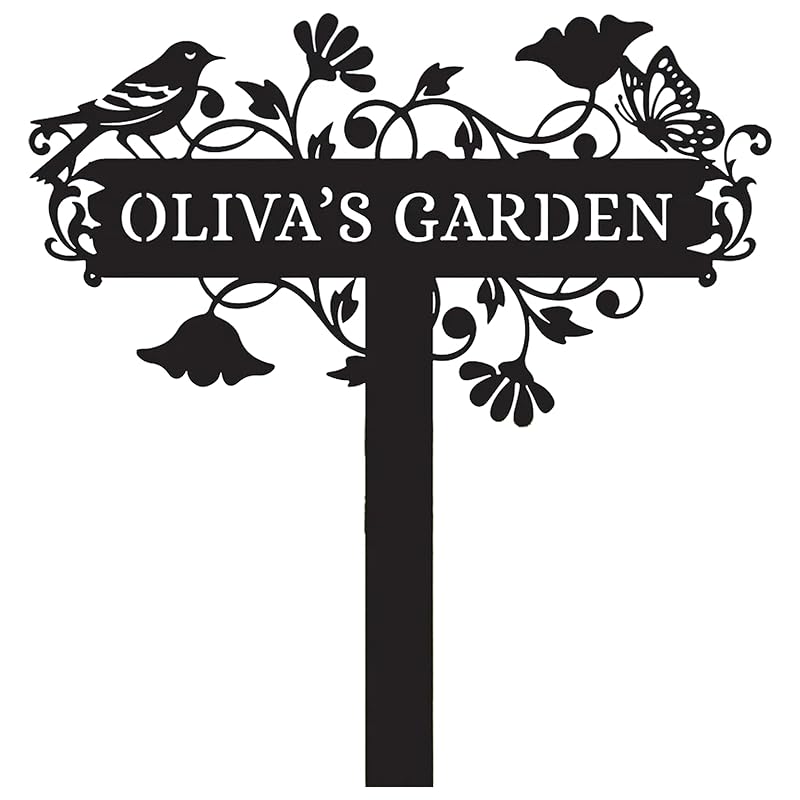 Metal Signs Customized | Personalized Garden Stake Metal Sign | Custom Metal Garden Sign | Personalized Garden Name Sign | Custom Sign Outdoor Metal | Gardening Decor Gifts for Gardeners