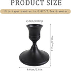 Vintage Black Taper Candle Holders Set of 2, Metal Candlestick Holders Elegant Handcrafted Décor for Weddings, Dining & Meditation,Table Centerpiece, Party, Christmas Decoration or Home Decor