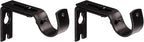 Amazon Basics Adjustable Curtain Rod Wall Bracket Hooks, Set of 2, Dark Bronze (Espresso)