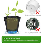 homenote Plant Pots,7.5 Inch Flower Pots for Plants Plastic Planters for Indoor with Multiple Drainage Holes and Trays, for All Home Garden Flowers Succulents,Outdoor(White&Black,8 Pack)