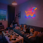 Dachshund Skateboarding Neon Sign, Skateboard Dog Neon Signs for Wall Decor Cool LED Wall Art Decor, Dimmable Dog Lover Gift for Living Room, Bar, Shop, or Birthday Party
