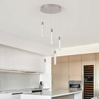 5-Light Pendant Lights for Kitchen Island, Kitchen Pendant Lighting Over Island,Integrated Modern Pendant Light with Crystal 40W,6000k Dimmable…