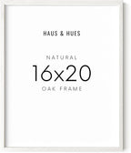HAUS AND HUES 16x20 White Picture Frame - 16x20 White Frame 16x20, Wooden Picture Frames, White 16x20 Picture Frame White, 16x20 Inch Frame, White Photo Frame (White Oak Frame)