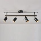 Globe Electric 60023 Nashville 4-Light Track Lighting, Matte Black, Faux Wood Accent Bar, Bulb Not Included