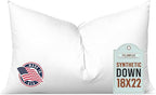 Pillowflex Synthetic Down Pillow Insert - 18x22 Down Alternative Pillow, Ultra Soft, Large Rectangle, Lumbar, Back, Neck, Sleeping Pillow - 1 Decorative Pillow Form