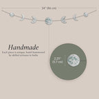 BASE ROOTS Moon Phase, White Gray Wall Decor for Bedroom & Living Room, Bohemian Wall Decor, Handmade Hammered Metal 34" 7 Phases Moon, Celestial Wall Art, Gift for Women & Kids