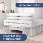 Wrap Around Dust Ruffle Bed Skirt - French Grey - Twin/Twin XL Size Beds w/ 12 Inch Drop - Easy Fit Elastic - Adjustable Pleated Bedskirt w/Brushed Fabric - Wrinkle Free, Women, Men, Kids & Teens