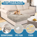 H.VERSAILTEX Velvet Stretch Individual Chaise Cover Sectional Couch Covers for L Shaped Sofa Both Left/Right Furniture Protector Seat Cushion Sofa Cover (1 Piece Chaise Cover, French Oak)