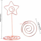 20PCS 3.35 Inch Table Number Stands - Place Card Holders for Wedding Centerpieces, Birthday Party, Photo Picture Frame Display (Star Shaped-Rose Gold)