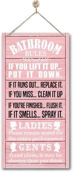 Rustic Bathroom Decor, Western Bathroom Decor, Funny Bathroom Signs Wall Decor, Bathroom Decor, Farmhouse Bathroom Decor, Country Bathroom Decor, Bathroom Signs, Bathroom Rules Wall Décor F1