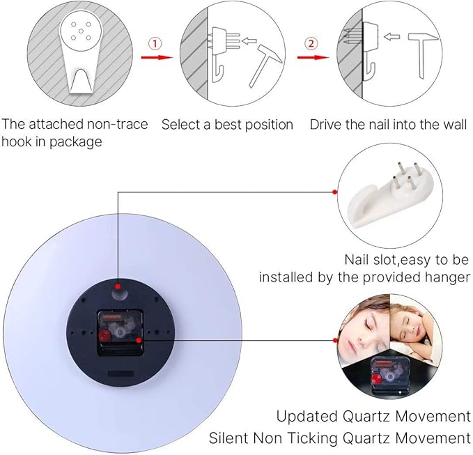 VIKMARI Glass Wall Clock Silent Non Ticking Wall Clock- 12 Inch Quality Quartz Battery Operated Round Easy to Read Home/Office/Classroom/School Clock (Dark Green)