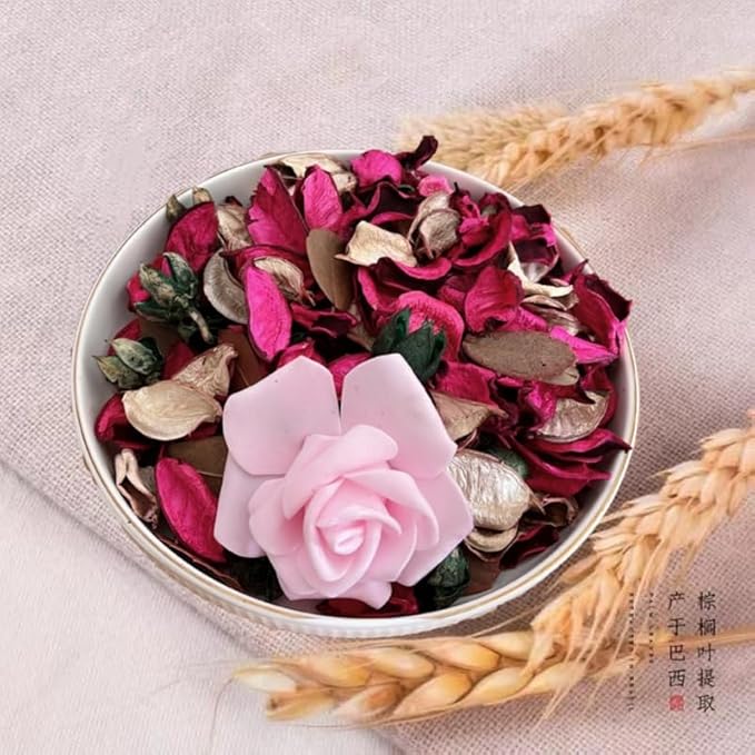 Potpourri Bags,Home Fragrance Sachet Petal,Potpourri Bowl Filler,vase Filler for Families, Weddings, Cars, Coffee Shops, etc Decoration, 2 Bags/10oz (Rose)