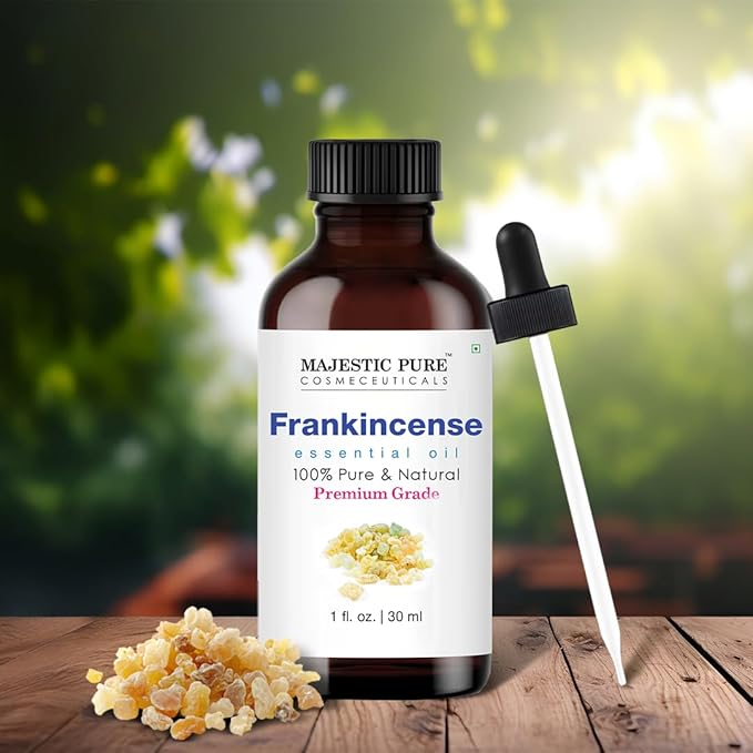 Majestic Pure Frankincense Essential Oil with Glass Dropper - 1 Fl Oz - 100% Pure and Natural Frankincense Oil - Premium Grade Essential Oils for Diffuser, Aromatherapy, Soap and Candle Making
