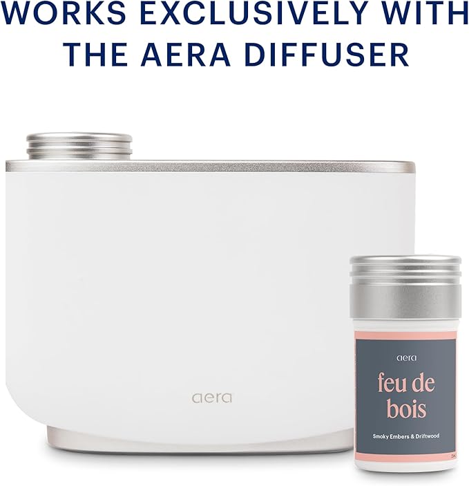 Aera Feu de Bois - Essential Oil for Home - Wood Burning Fragrance - Notes of Smokey Embers and Driftwood - Scent Refill - Works with The Aera Diffuser