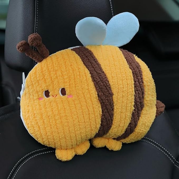 Bee-Shaped Car Lumbar Pillow Back Support Pillow for Car -1 PCS