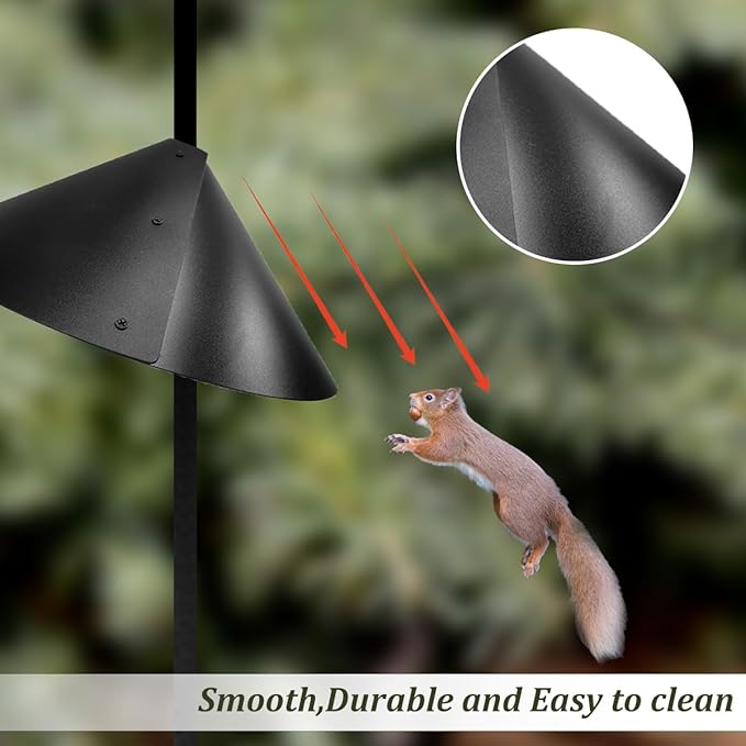 2 Pack Squirrel Baffle for Bird Feeder Pole，Keeps Squirrels Away from Bird Feeder Rods, (19 inch)