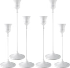 Candlestick Holders White, 6 Packs Taper Candle Holder for Candlesticks, Candle Sticks Holder Decor for Home Decor