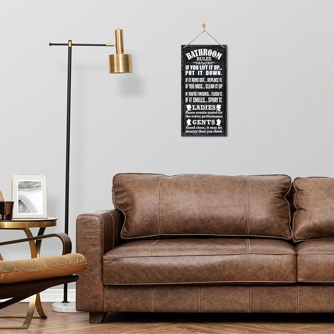 Rustic Bathroom Decor, Western Bathroom Decor, Funny Bathroom Signs Wall Decor, Bathroom Decor, Farmhouse Bathroom Decor, Country Bathroom Decor, Bathroom Signs, Bathroom Rules Wall Décor A1