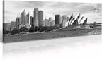 DJSYLIFE Sydney Skyline Wall Art Decor Canvas Print Black and White City Building Landscape Poster Australia Cityscape Modern Artwork Painting for Bedroom Office Home Decoration - 13.8" x 47.3"