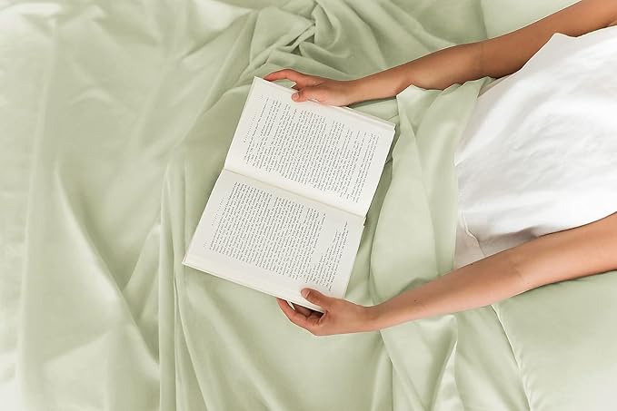 King Sheets Set 6 Piece - Includes 4 Pillowcases - Bed Sheets King Size - Soft Hotel Luxury Bedding - Cooling, Comfy, Cozy & Breathable - 1 Flat & 1 Fitted & 4 Pillowcases w/ Deep Pockets - Light Sage