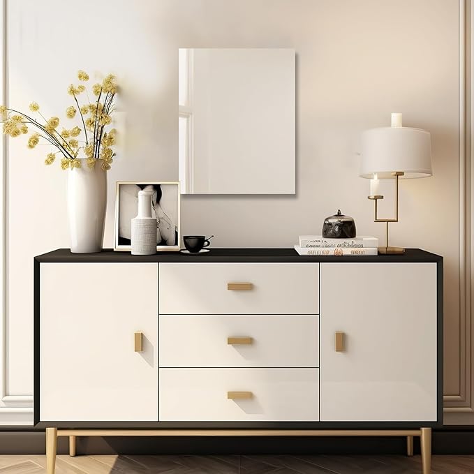 Mirrorons Bathroom Vanity Mirror 16" x 20", Frameless Mirror with Polished Edge, Hangs Horizontally or Vertically. Bathroom Mirror for Wall. Tempered Glass Upgraded Packing