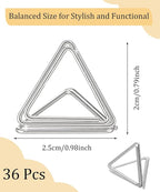 36 Pcs Triangle Table Number Holders - Rust-Resistant Metal Place Card Stands for Weddings, Office & Home Decor(Silver)