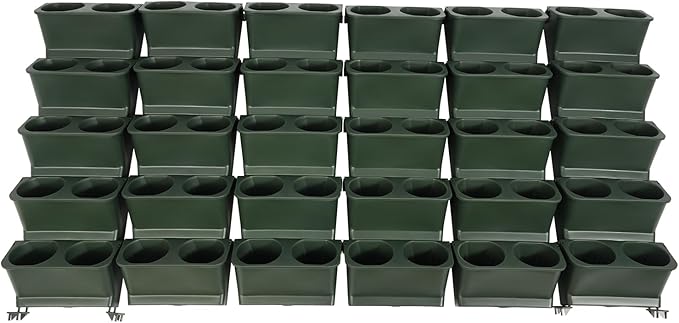 JOMCYDM Vertical Planter with 30 Pockets Wall Mounted Planter Living Wall Planter Indoor Outdoor Wall Plant Holder Microgreens Growing Kit Herb Pots