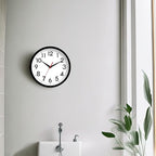 14 Inch Wall Clock Large Battery Operated Big Silent Non Ticking Analog Clock Decorative for Living Room Office Kitchen Outdoor Classroom Bedroom Bathroom School(Black)