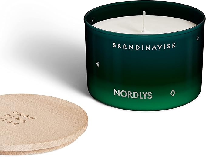 Skandinavisk NORDLYS 'Northern Lights' Scented Candle. Fragrance Notes: Arctic Intensity and Celestial Colour, a Singular Symphony for Senses. 3.17 oz.