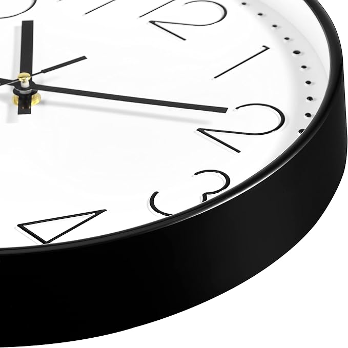 Lumuasky 4 Pack Wall Clock,12 Inch Silent Battery Operated Non Ticking Quartz Round Analog Classic Clock Modern Design for Home Office Classroom School Living Room Bedroom